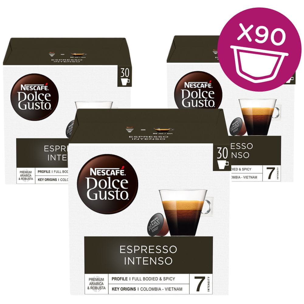 NESCAFÉ Dolce Gusto Espresso Intenso – kávové kapsle – 90 kapslí v baleníDolce Gusto Espresso Intenso – kávové kapsle – 90 kapslí v balení